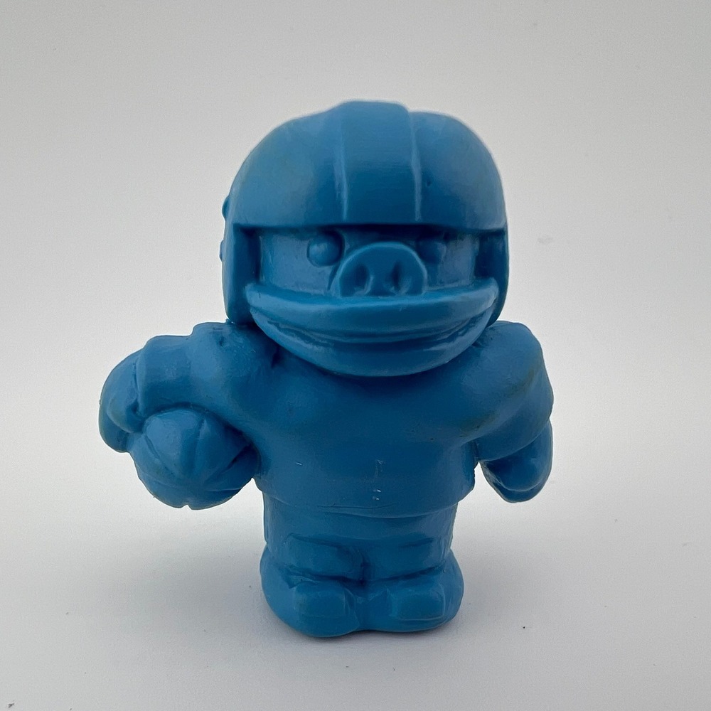 Vintage Diener Pig Football Player Pencil Topper Blue Rubber 1978 Eraser